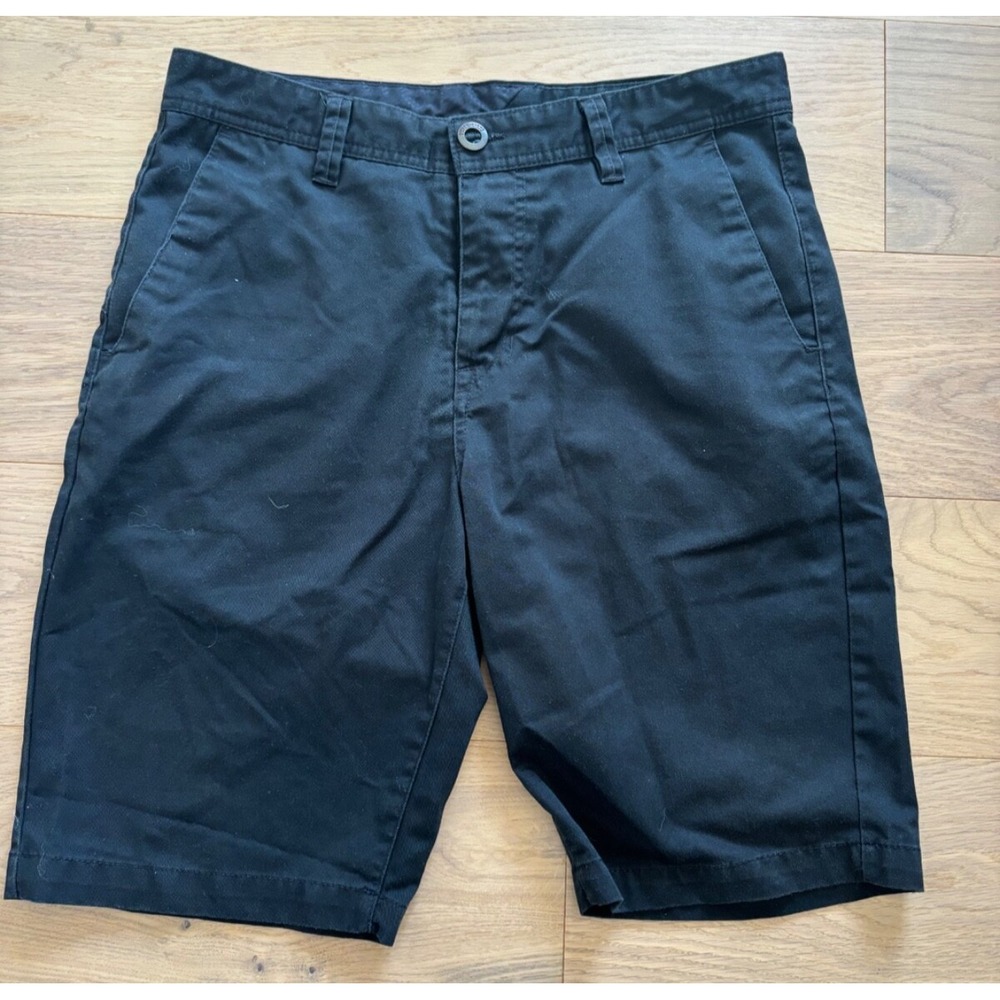 Volcom Shorts True To This Shorts Men's 31 Black‎ Flat Front Chino Skateboarding